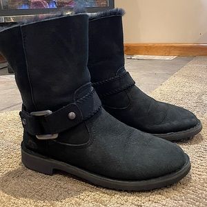 Black Ugg Boots with Buckle
